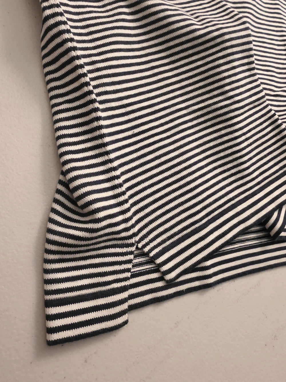 J. Crew Black and White Striped Crewneck Sweater